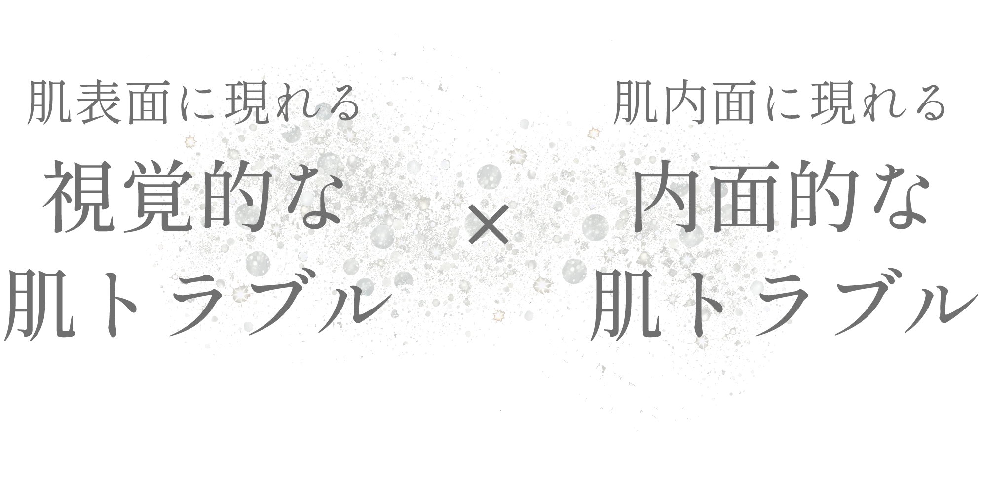 視覚的な肌トラブルX内面的な肌トラブル